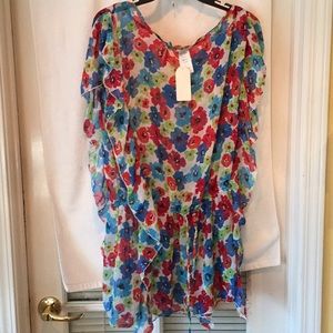 NWT Jessica Simpson sheer floral swimsuit cover up